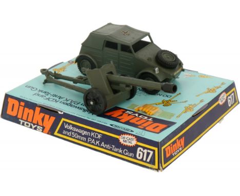 Dinky toys 617 Volkswagen KDF with 50mm P.A.K. anti tank gun In unused condition, complete with original packaging. Estimate: