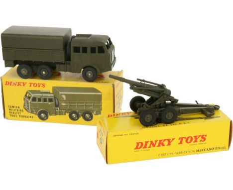 (2) piece lot Dinky toys 818 & 819 Both in unplayed with condition with original boxes.Consisting of: Obusier 155 ABS gun tra