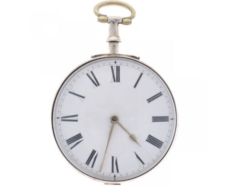 Pocket Watch Verge Fusee, 'Will Flint, Ashford' - ca. 1870 case: silver 925/1000 - verge fusee - enamel dial in a good condit