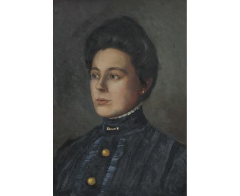 Dutch School, 19th / 20th Cntury, Portrait of a lady. Oil on board laid down on panel, unsigned. Collection of the artist Hen