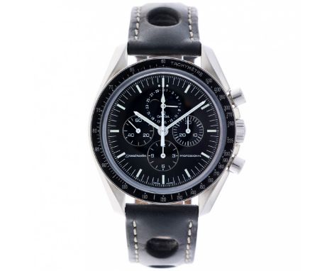 Omega Speedmaster Moonphase - Men's watch - ca. 2005 case: steel - bracelet: leather - manual winding - date, chronograph, mo
