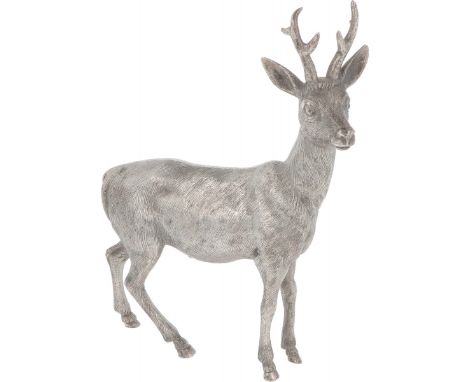 Miniature deer silver. Large model full of details.&nbsp;Italy, 20th century, hallmarks: Land mark, city hallmark (unclear), 