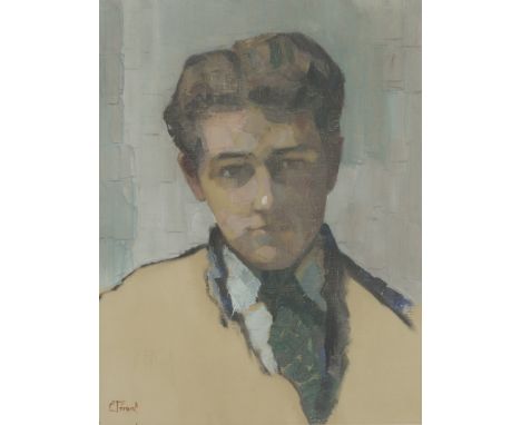 E. Féront, 19th./20th. Century, Portrait of a young man, possibly a selfportrait Signed (lower right), oil on board. Meas. L: