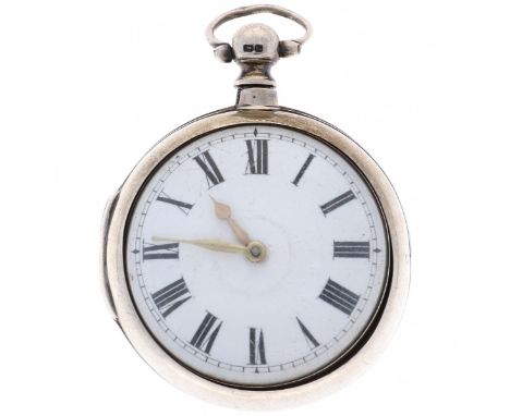 Pocket Watch Verge Fusee 'James Mackie, London' - ca. 1800 inner case: silver 925/1000 -outer case: silver 925/1000 - verge f