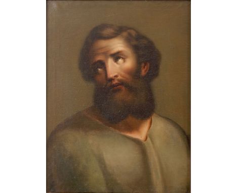 Follower of Guido Reni, ca. 1830, A portrait of an apostel, possibly Saint Paul. Oil on canvas, unsigned. Meas. L: 67 cm, W: 