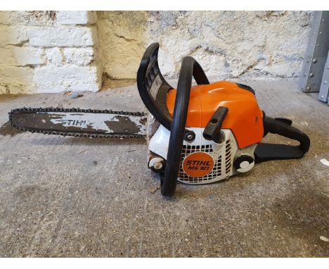 A Stihl petrol chainsaw, model MS 181/C, 13" blade, instruction book.