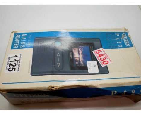 Citizen P422 portable LCD TV, boxed, no mains adapter. UK P&amp;P Group 1 (£16+VAT for the first lot and £2+VAT for subsequen