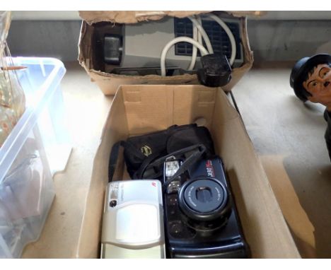 Two cameras, Olympus superzoom 70 and Praktica with a vintage projector. Not available for in-house P&amp;P 