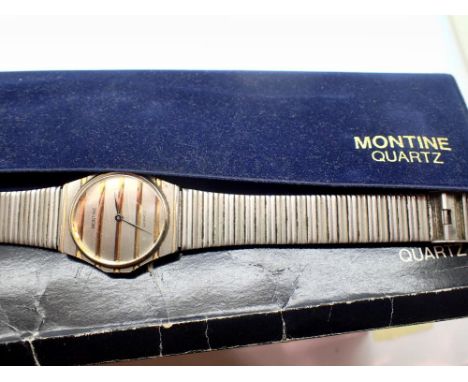 Boxed quartz Montine wristwatch in sleeve. UK P&amp;P Group 1 (£16+VAT for the first lot and £2+VAT for subsequent lots) 