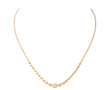 WEMPE BY KIM Collier "Blu Light", KP: 3.275 €, GG/RSG 18K mit Brillant von 0,31 ct, FW (G)/SI, 9,5 gr, L: ca. 37 cm, 21. Jh.,