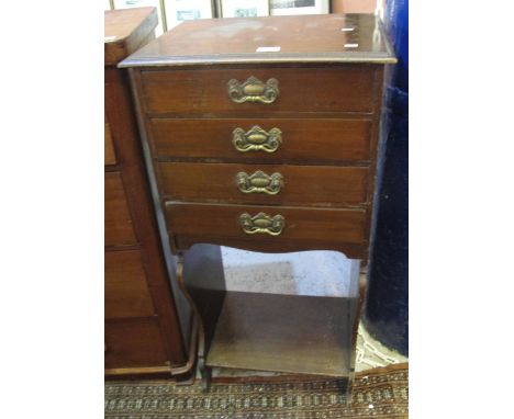 Edwardian mahogany four drawer filing cabinet with under shelf.(B.P. 24% incl. VAT)