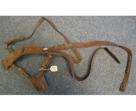 Sam Browne British Military Officer's belt with shoulder straps and sword frog, probably First World War.(B.P. 24% incl. VAT)