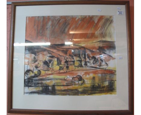Nina Morgan (Welsh 20th Century), Welsh landscape with country church, signed and dated '78, pastels. Framed and glazed, 48 x