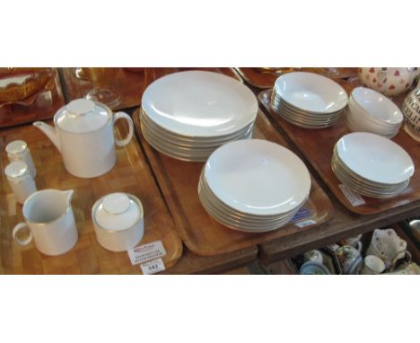 Three trays of Thomas Germany porcelain mainly dinnerware items to include: plates; breakfast bowls; salt and pepper set; cre