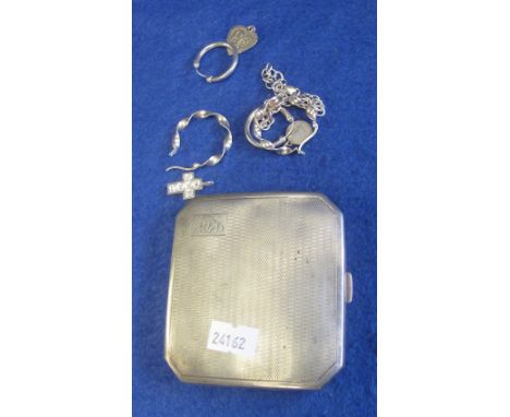 Silver cigarette case and silver jewellery.(B.P. 24% incl. VAT)