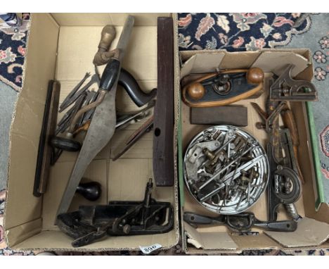 2 Boxes of vintage woodworking tools