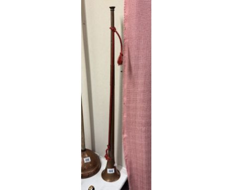 A copper post/hunting horn, 85cm in length
