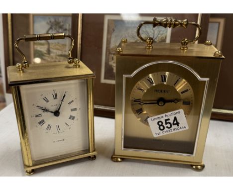 A H.Samuel quartz carriage clock &amp; one other by President