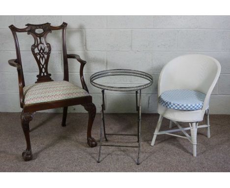 A George III style mahogany armchair, after a design in the Thomas Chippendale Director, circa 1900, with pierced vase splat,