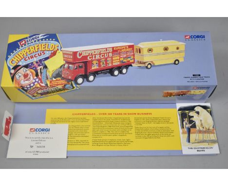 A New and Boxed Corgi Classicas Chipperfield Circus Set Foden Closed Old Truck with Caravan No 97888 