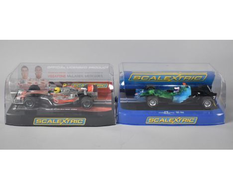 Two Boxed Scalextric F1 Cars Vodafone Mclaren Mercedes and Honda Team Racing F1 