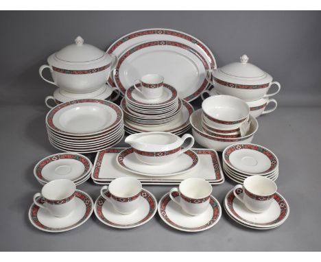 A Large Villeroy and Boch Rialto Vitro-Porcelain Service to comprise Tureen, Platters, Cups, Saucers, Plates, Bowls, Sauce Bo