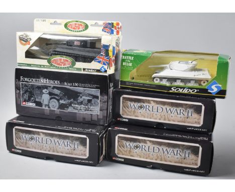 A Collection of Six 1/50 Scale Diecast WWII Tanks to include Four Corgi Examples 