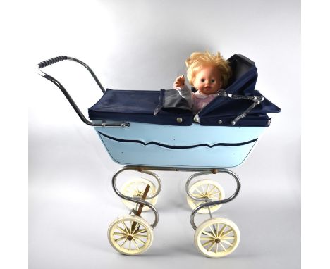 A Vintage Silver Cross Dolls Pram with Fisher Price Doll 