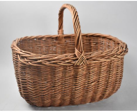 A Vintage Wicker Shopping Basket, 36cms Wide 