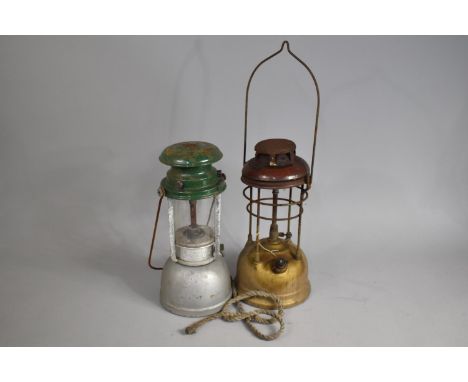 Two Vintage Enamelled Topped Tilley Lamps 