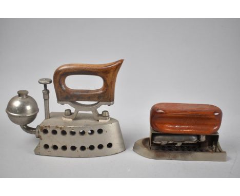 A Vintage British Boudoir Iron together with a Flat Iron 