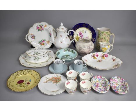 A Collection of Various Ceramics to comprise Chintzware, Royal Worcester Woodlands Coffee Cans and Saucers, Rose Decorated Co