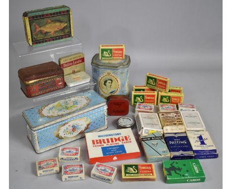 A Collection of Various Vintage Tins, Playing Cards, Matchboxes Etc 