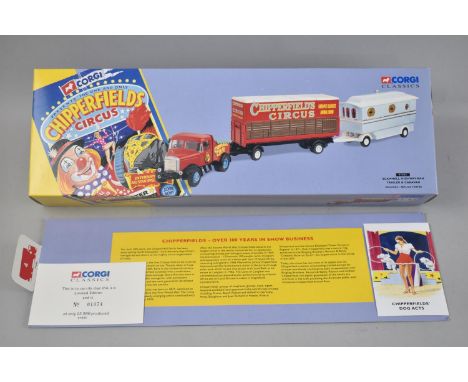 A New and Boxed Corgi Classics Chipperfield Circus Set, Limited Edition, Camel Highwayman Trailer and Caravan No 97885 