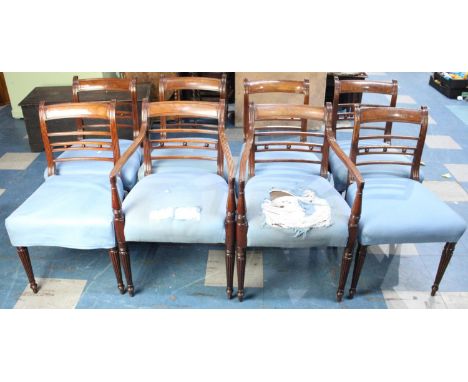 A Set of Eight Mahogany Framed Ladder Back Dining Chairs 
