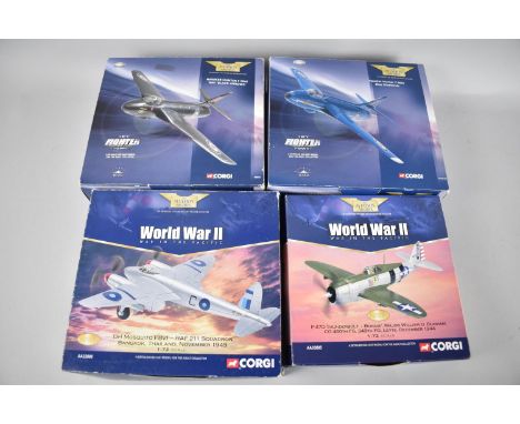 A Collection of Four Boxed Corgi Aviation Archive WWII and Jet Fighter Power Models 