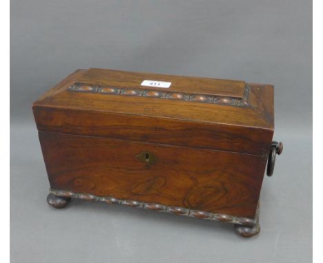 19th century rosewood sarcophagus tea caddy, 31 x 20cm