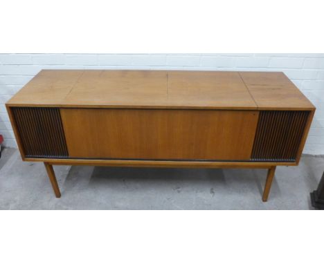 Vintage Garrard AT60 record player, housed in a teak case,  70 x 160 x 52cm 
