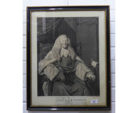After Sir Joshua Reynolds, Earl Mansfield, engraved print, in a glazed Hogarth frame, size overall 46 x 57cm 