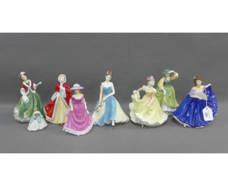 Collection of six Royal Doulton figures to include Rachel and  Elaine etc, Coalport Special Birthday bone china figure and Li