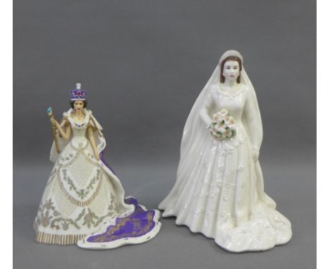 Royal Worcester  porcelain figure -  Her Majesty Queen Elizabeth II &amp; HRH The Duke of Edinburgh Diamond Wedding Anniversa