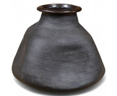 Janet Leach (1918-1997), a stoneware studio pottery dimpled vase, impressed marks to the foot rim, 19cm high Provenance- boug