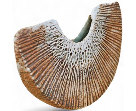 Alan Wallwork (1931-2019), a studio stoneware 'melon slice', 18cm wide