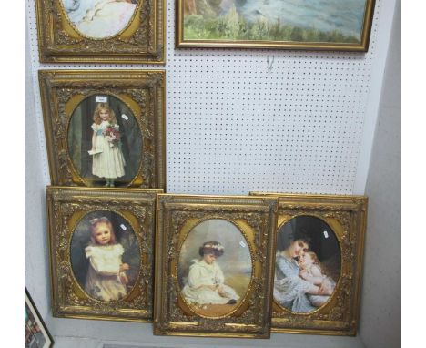 XIX Century Style Print of a Child, together with four other prints (5)
