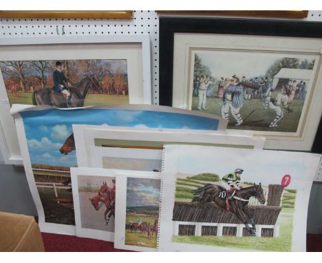 Horse Racing - 'Dunfermline' limited edition colour print, signed by Willie Carson and Neil Carthorne (artist) and six other 