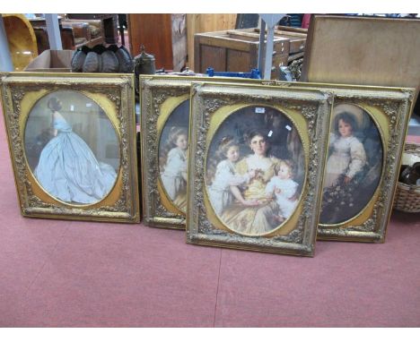 XIX Century Style Print of a Child, together with three other framed prints.