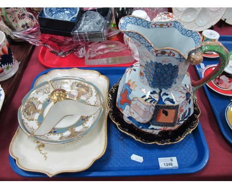 Davenport Hydra Jug, 20cm high, Noritake Hors d'ouevre, Limoges tray, hand painted cabinet plate.