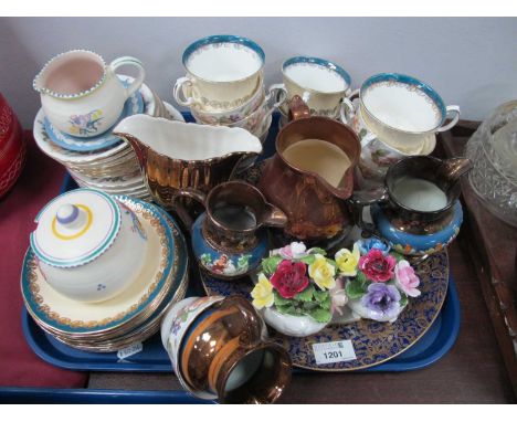 XIX Century Copper Lustre Jugs, Paragon "Country Lane" bone china tea service:- One Tray.