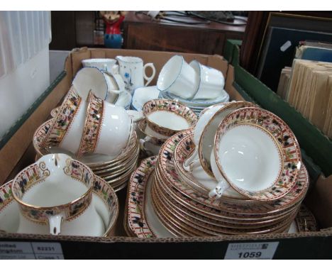 Edwardian Diamond China Tea Service, of thirty-four pieces, Victoria tea service of twenty-one pieces.