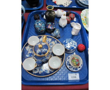 Spode and Other Miniatures, Cloisonne, etc:- One Tray